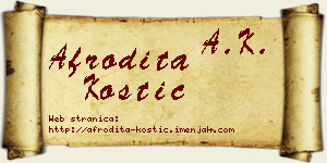 Afrodita Kostić vizit kartica